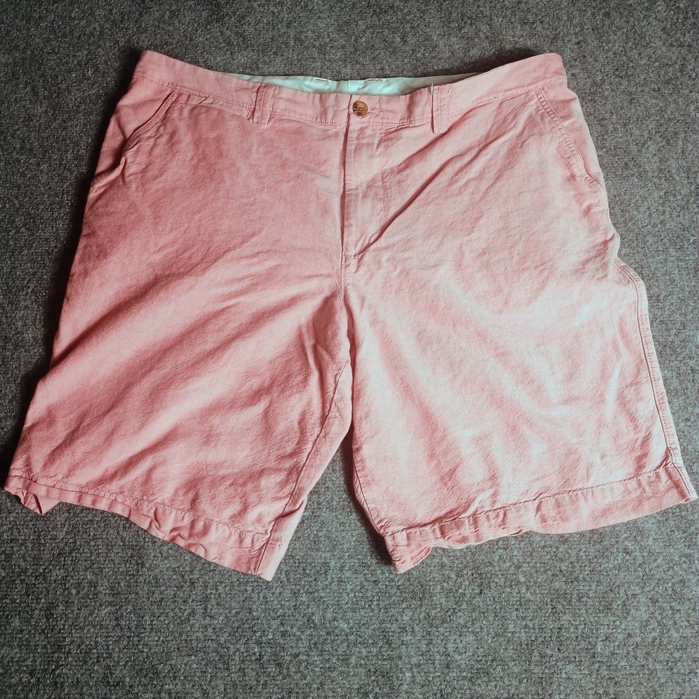 Le Tigre Mens Shorts Size 40 Pink Coral Chino Flat Front Cotton Casual Preppy